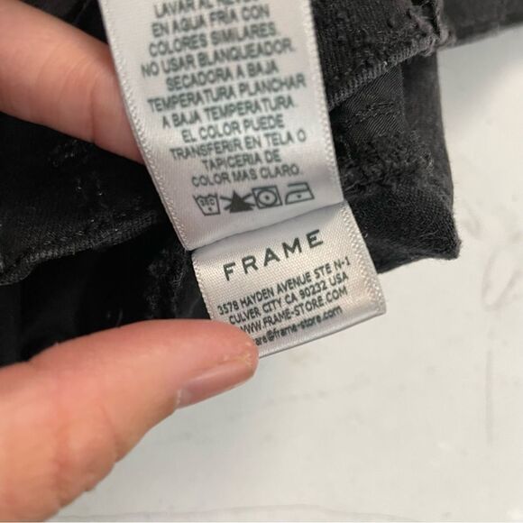 FRAME Le High Skinny Jeans‎ Laser Patchwork in Black Noir Multi size 26 - Picture 10 of 13